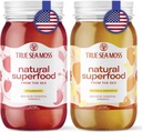 TrueSeaMoss Wildcrafted Irish Sea Moss Gel Mango and Strawberry Bundle Organic Raw Seamoss Rich in Minerals, Proteins & Vitamins