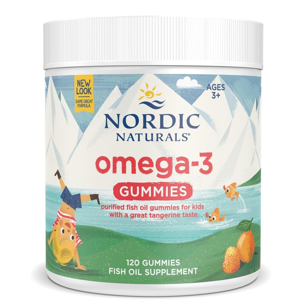 Nordic Naturals Nordic Omega-3 Gummies, Tangerine - 120 Gummies - 82 mg Totaal Omega-3s met EPA & DHA - Non-GMO - 60 Servers