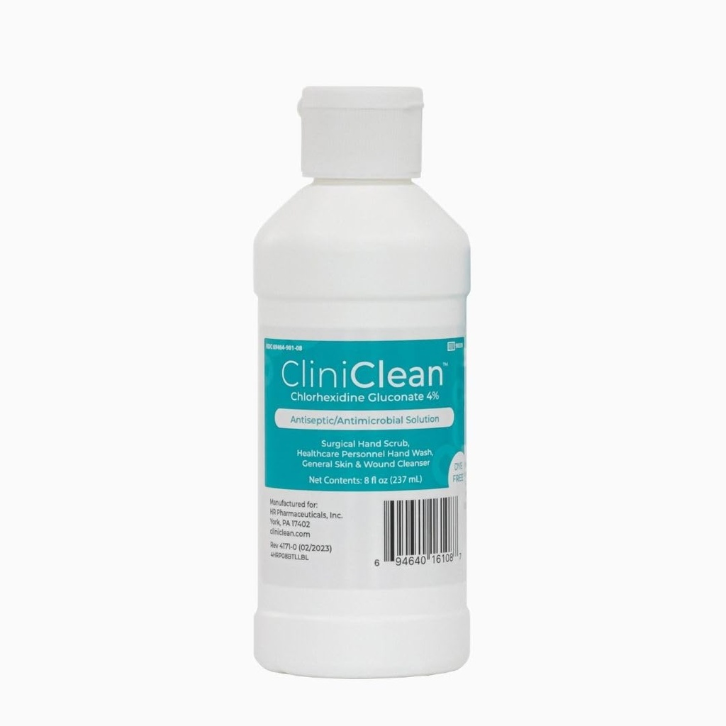 Veelzijdige, antiseptische oplossing met Chloorhexidine Gluconaat 4% (CHG), zuurstofloos, Dye-free, Patiënt Pre-Op Prep, Persoonlijke Hand Wash, Handscrub (4 oz. Flip-Top - 1 Fles) - Final Batch
