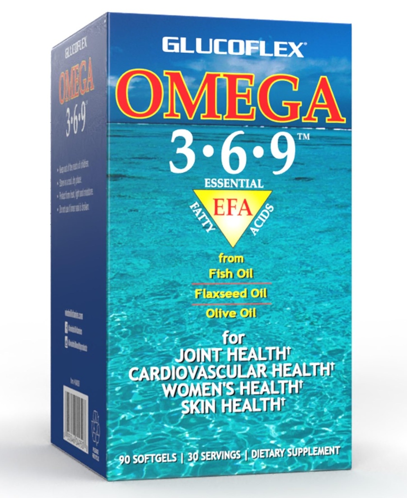 vGlucoflex Omega 3-6-9, Omega's van EPA/DHA Visolie voor gezamenlijke gezondheid, 30 porties