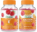 Levensbaar Vitamine E + Calcium met vitamine D, Gummies Bundle - Grote Proeverij, Vitamine Supplement, Glutenvrij, GGO-vrij, Kauwgom