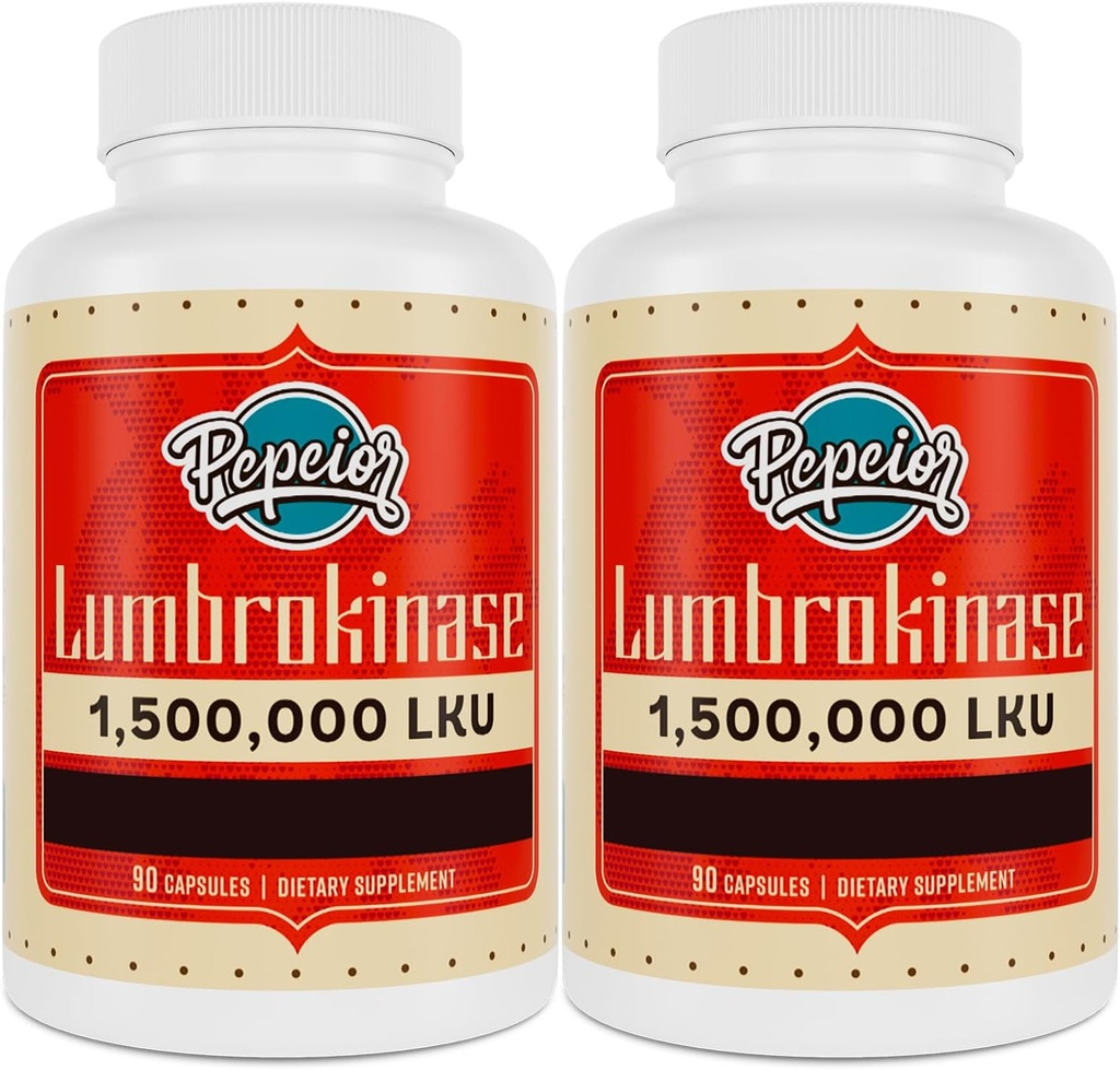 Lumbrokinase 200mg (Max Activity 1,500,000 LKU) - Lumbrokinase Enzymes Supplement, More Effective Than Nattokinase - 90 Capsules (2 Bottles)