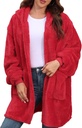 Argstar Hooded Cardigan voor vrouwen en mannen, Oversized Sweatshirt Fuzzy Fleece Deken Hoodie Jacket - One Size Past Alle