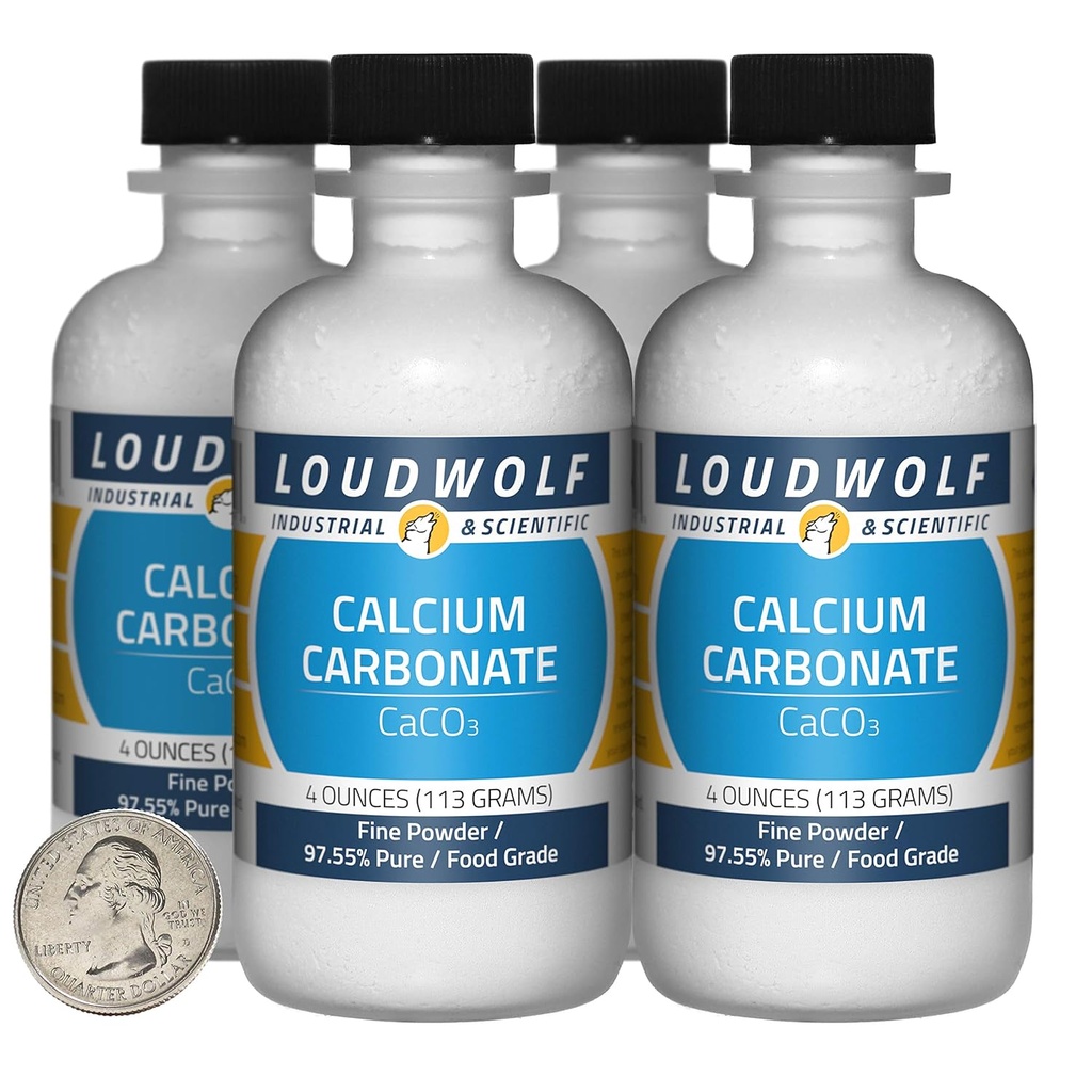Calciumcarbonaat / 1 pond / 4 flessen / 97,55% Pure Food Graad/Fine Powder