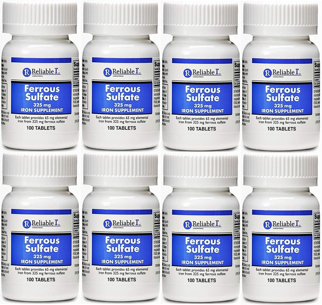 Ferro Sulfate Iron 325 mg Generic voor Feosol 100 tabletten VERPAKKING van 8