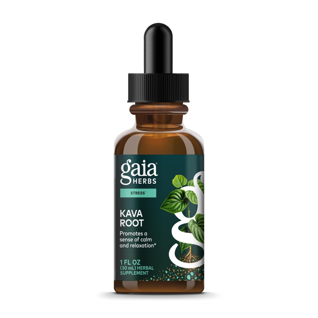 Gaia kruiden Kava wortel extra kracht - helpt een gevoel van natuurlijke rust, ontspanning,* en emotionele wellness tijdens tijden van stress - Gemaakt met Noble Kava Cultivars - 1 Fl Oz (20-Dag Supply)