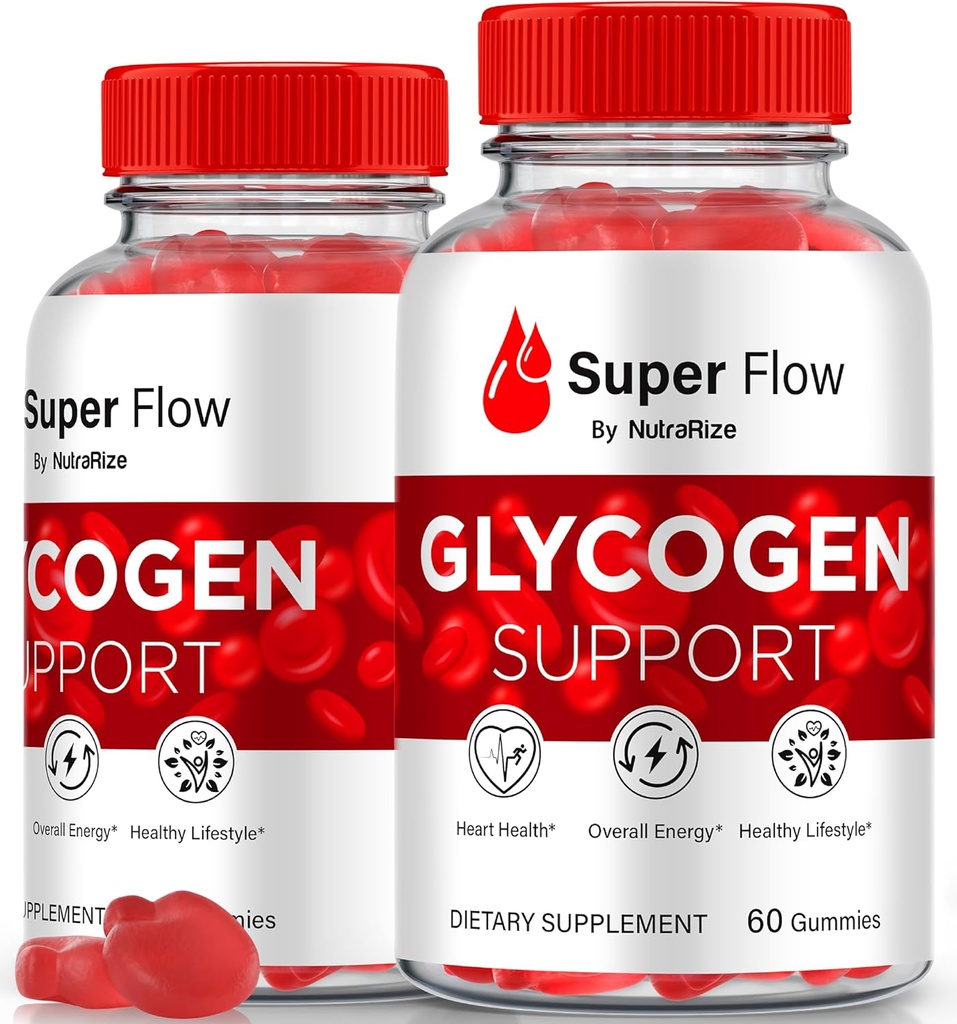 (2 Pack) Super Flow Glycogen, SuperFlow Glycogen Support Gummies, Super Flow Glyco Optimizer, Officiële SuperFlow Glyco Optimiser Gummy, Super Flow Detox Cleanse, Super Flow Glycol (120 Gummies)