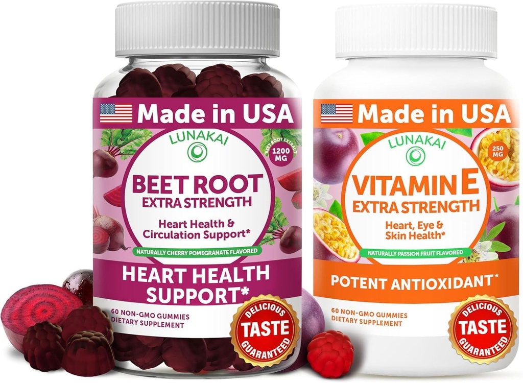 Lunakai Beetwortel en Vitamine E met C Gummies Bundel 