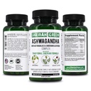 Siberische Groene Biologische Ashwagandha Wortel met Astragalus & Siberische Eleuthero Ginseng Complex 60 Capsules Krachtige kruidenondersteuning