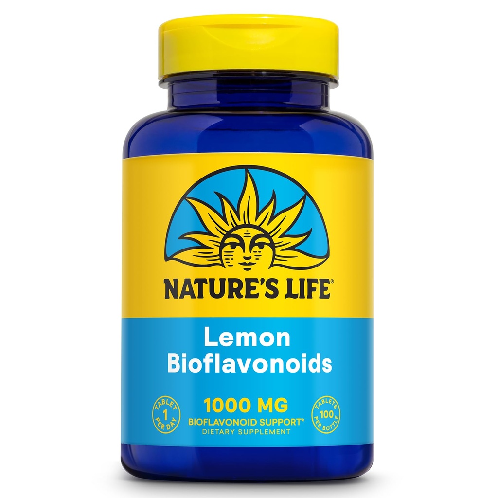 Nature's Life Lemon Bioflavonoids 1000mg - Citrus Bioflavonoids Supplement met Hesperidine en Rutin - Antioxidant en Cellular Support, Vitamine C Absorptie - 60 dagen garantie, 100 Serv, 100 tabletten