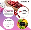 Cranberry PAC's met D Mannose Supplementen voor vrouwen, vitamine C en vrouwen Vaginale Probiotica inclusief Lactobacillus en Bifidobacterium stammen voor Urinaire Tract Health - 60 Femuni UTH Capsules
