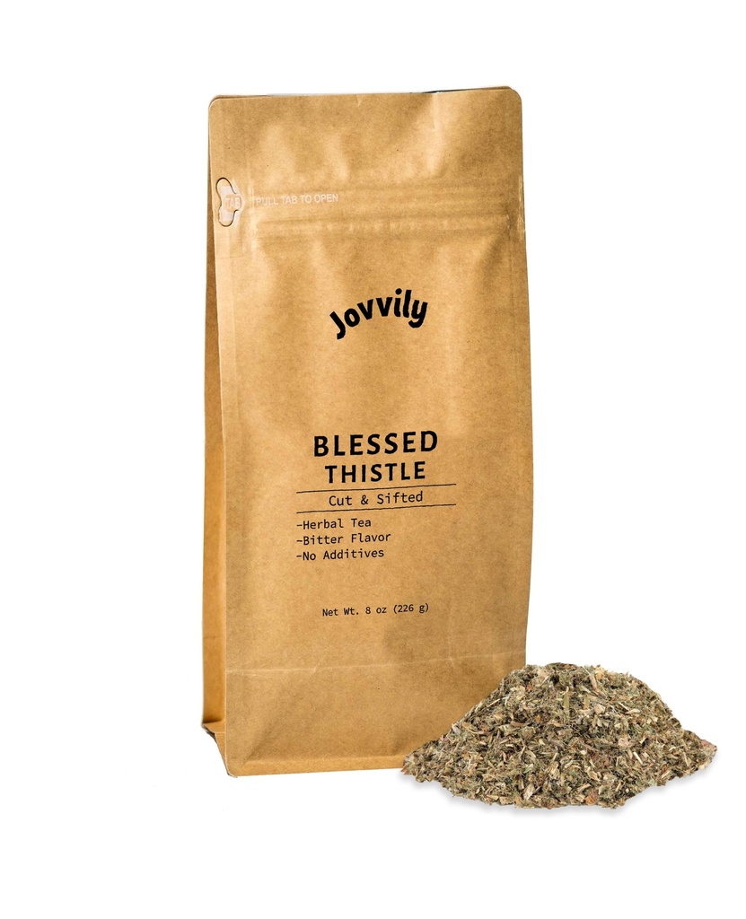 Jovvly Gezegend Thistle Herb, 8 oz, Kruidenthee, gesneden & gezeefd
