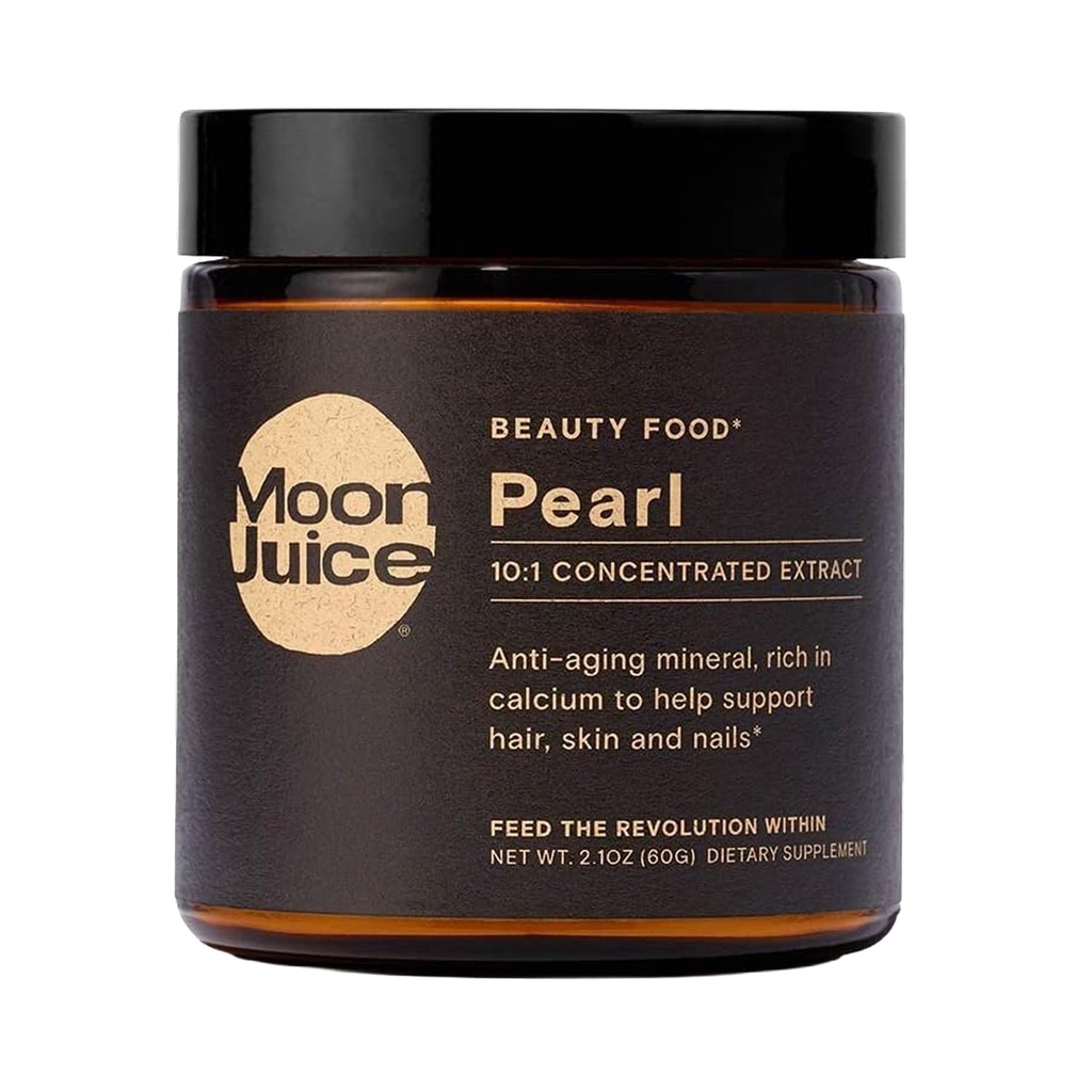 Moon Juice Pearl Powder Supplement - Collagen Support for Hair, Skin & Nails - Anti-Aging Antioxidant Mineral with Calcium - Sustainably Sourced, Non-GMO - 2.1 oz, 30 Servings