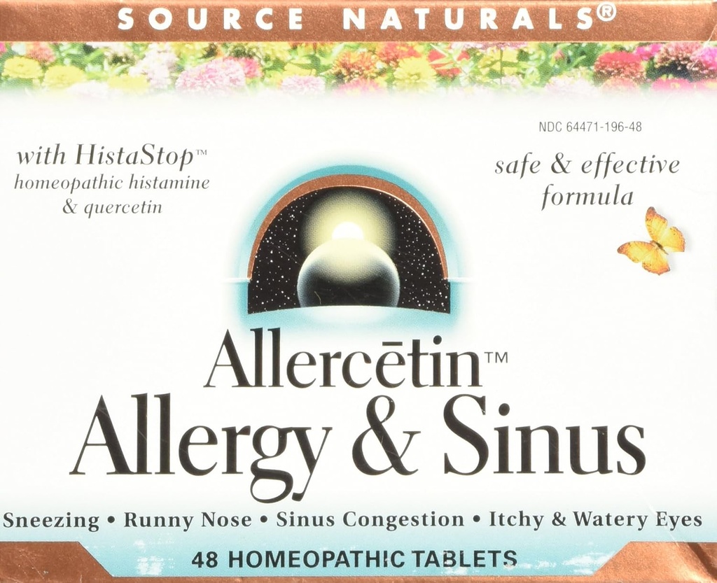Source Naturals Allercetine Allergie & Sinus, Homeopathische Tabletten, 48 tabletten