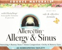 Source Naturals Allercetine Allergie & Sinus, Homeopathische Tabletten, 48 tabletten
