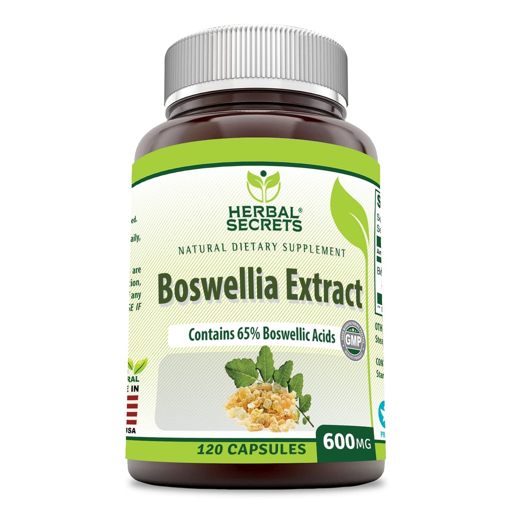 Kruidengeheimen Boswellia Serrata Extract (65% Boswellic Acids) 600 mg 120 Capsules Supplement - Non-GMO - Glutenvrij