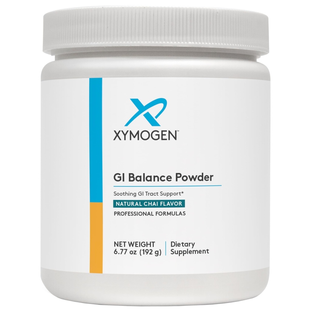 XYMOGEN GI Balance Powder - Verzachtende GI Tract Ondersteuning met Marshmallow Root, Licorice, Quercetin, Zink L-Carnosine, Aloë, Mastric Mucin - Ondersteunt Gut Health + Healthy Bowel Functie - Chai (6.77 oz)