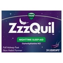 Vicks ZzzQuil, Nachtslaaphulp LiquiCaps, 25 mg Difenhydramine HCl, No.1 Sleep-Aid Merk, Non-Habit Vorming, Val Slaap Snel, 24 Tellen