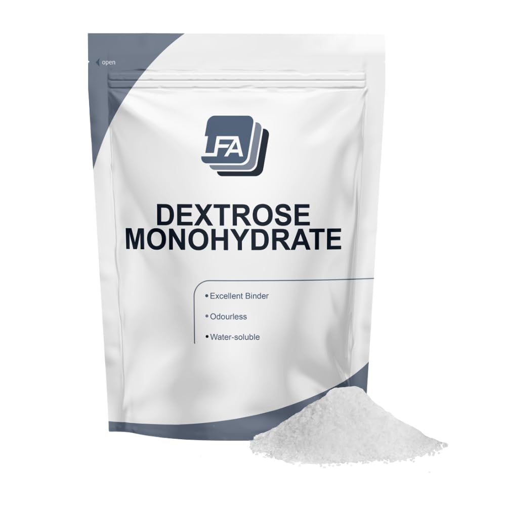 Dextrose Monohydraat Poeder - 1 kg (2,2 lb) - Voedingskwaliteit Zoetstof - Post Workout Supplement Ingrediënt - Tabletpers Machine Hulpstof Suiker