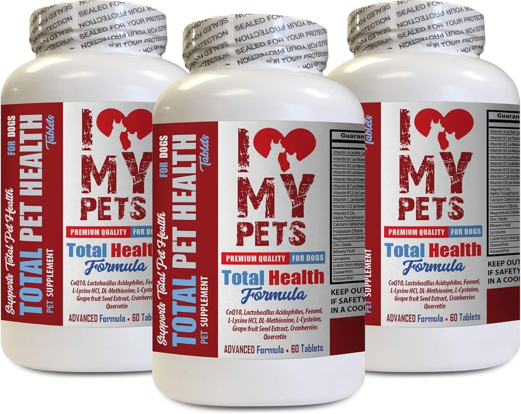 I LOVE MY PETS LLC Honden Immuniteit Boost - Honden Totaal PET Gezondheid - Premium Formule - Best Complex - Grapefruit Zaad Extract voor honden - 3 flessen (180 Treats)