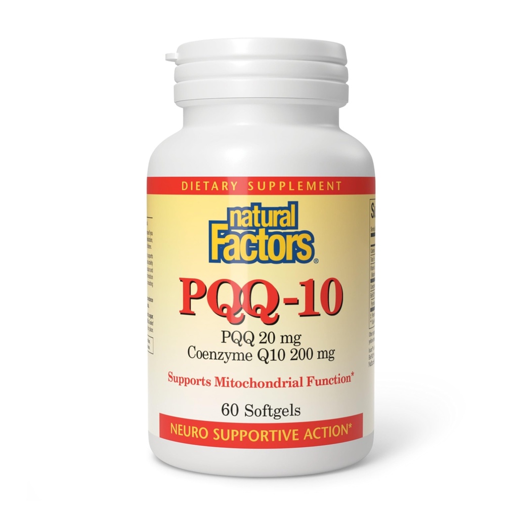 Natuurlijke factoren, PQQ-10, Ondersteunt energie en gezonde veroudering, Dieetsupplement, 60 softgels (60 porties)