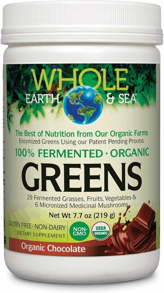 Natuurlijke Factoren Biologische Groenen - Antioxidant Ondersteuning Supplement Aids Immune Health - Groene Drink Mix met vruchten, groenten en kruiden - Unflavored, 7.7 Oz