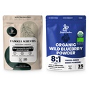 Jungle Powders Heren Gezondheid & Vitality Bundle: 5oz Fadogia Agrestis Extract Powder for Drive & Passion + 5oz USDA Certified Organic Wild Blueberry Powder for Enhanced Wellness in Smoothies & Baking!