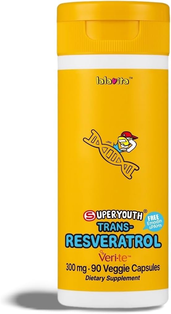 SuperYouth Trans-Resveratrol 300mg 90 Veggie Capsules - (90 Dag) Kan helpt bij de algehele gezondheid, gemaakt door middel van Gist Fermentation