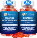 Creatine Monohydraat Gummies 5g voor mannen & vrouwen, 7100mg met liposomaal Taurine, BCAA, Alpha GPC, B12, Creatine Monohydraat Kauwen voor spiergroei, aardbeien smaak, 180Count