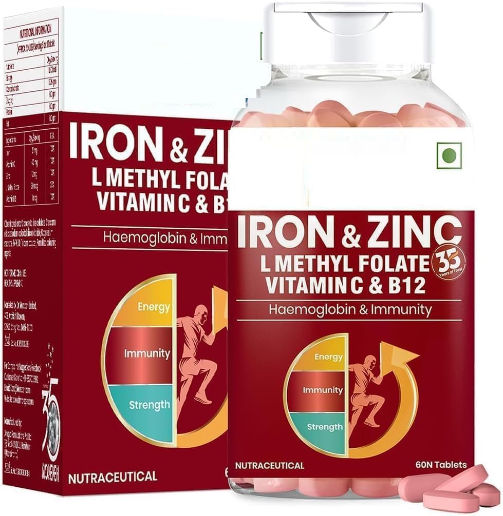 IJzer- en zinktabletten verrijkt met vitamine C & B12