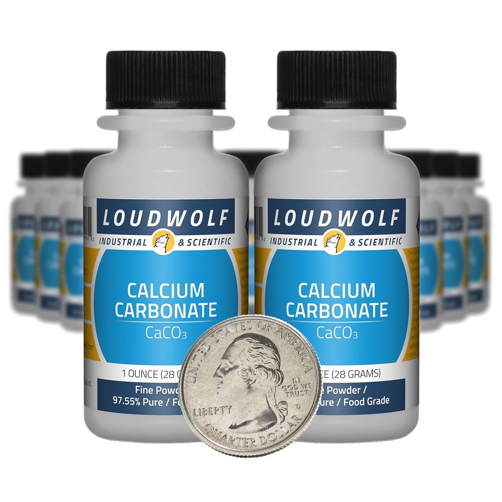 Calcium Carbonaat / 1,3 Pond / 20 Flessen / 97,55% Pure Food Graad / Fijn poeder