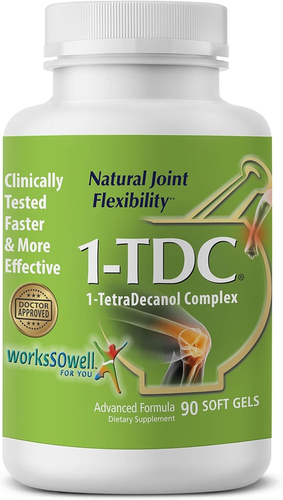 1Tdc Joint & Muscle Health 90 zachte gels geformuleerd om volledige body relief enhanced met 1Tetradecanol complex om natuurlijke gezamenlijke flexibiliteit veilig en effectief te bevorderen