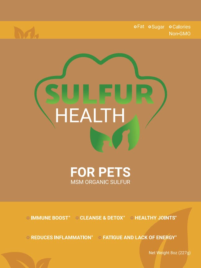 Organic Pet Sulfur - 99,9% Pure MSM Supplement voor Huisdieren - Lab-Tested and Certified Pet MSM