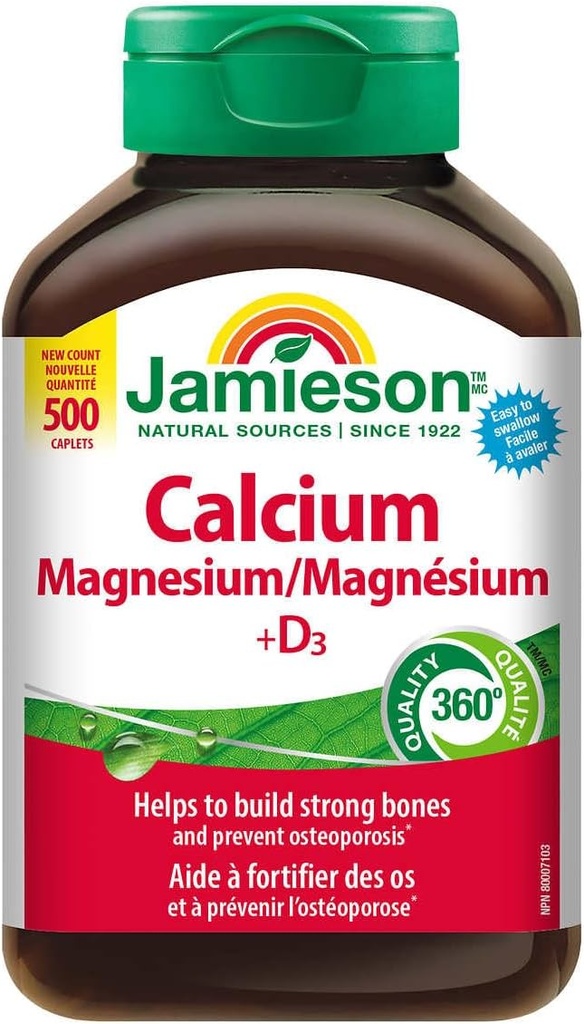 Jamieson Calcium Magnesium met Vitamine D3, 365 Capletten