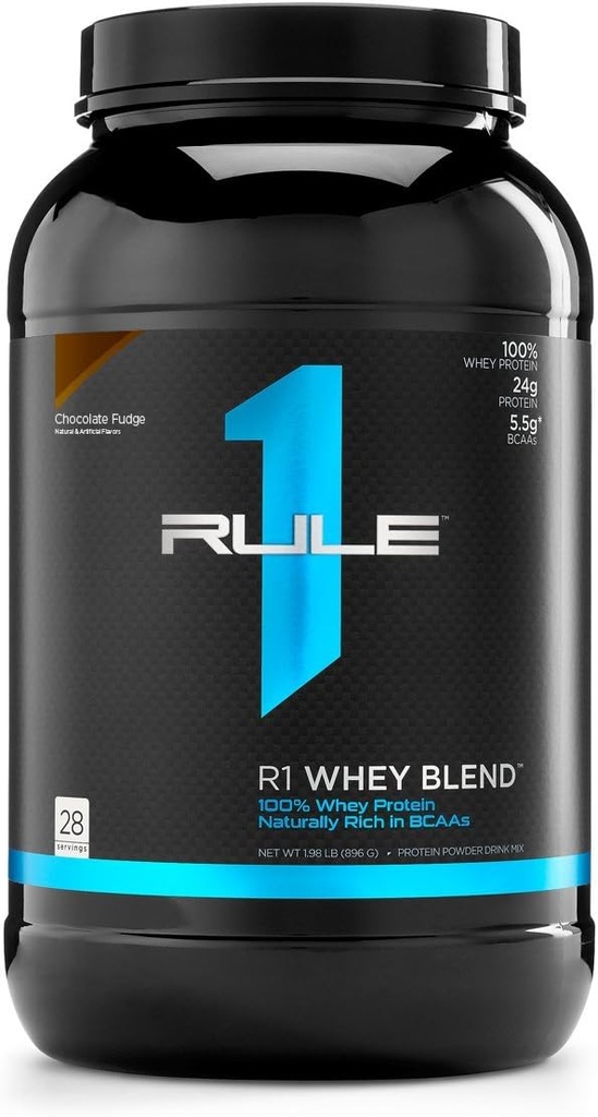 Rule 1 Proteins R1 Whey Blend, 28 Servings, Chocolate Fudge