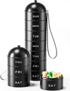 Metal Pill Organizer Weekly - Betife Stackable Waterproof Travel Pill Box, Portable Aluminum Alloy 7 Day Pill Case, Moisture Proof BPA Free Pill Container to Hold Medicine, Vitamins, Supplements