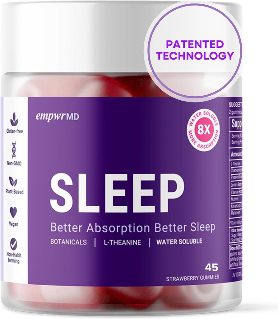 Slaap Support (45-Day Supply), Dieetsupplement, Valeriaan, 1mg Melatonine, Lemon Balm, Kamille, Pakket mei Vary, Made in USA