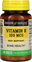 Mason vitamines Vitamine K 100 mcg tabletten, 100-Count flessen
