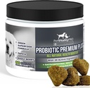 Probiotica voor honden met natuurlijke digestieve enzymen ● 4 Bill CFUs/2 Zachte kauwen ● Hondendiarree Stikkende maag Gist Gas slechte adem Immuniteit Allergieën Huid jeuk Hot spots ● 60 Tellen