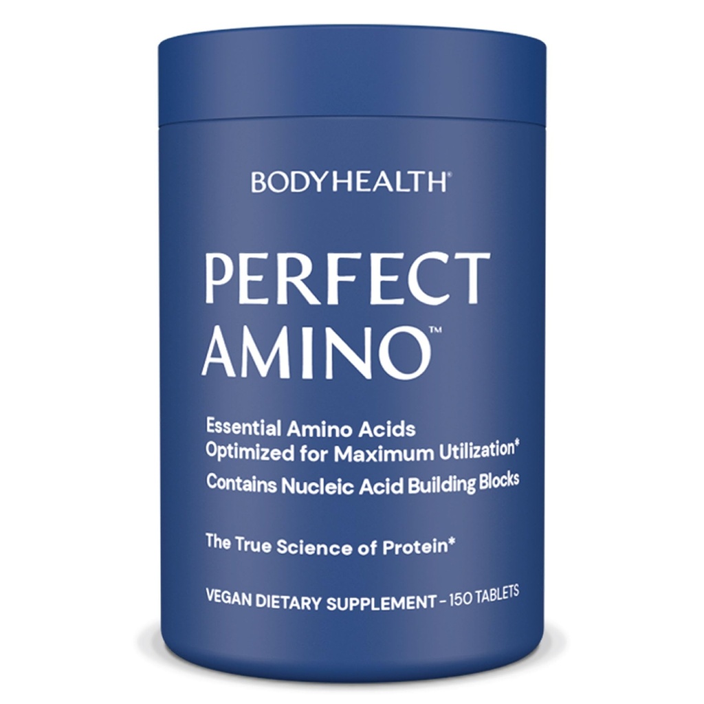 BodyHealth PerfectAmino Tablets (150 ct), Essential Amino Acid with BCAAs + Lysine, Fenylalanine, Threonine, Methionine, Tryptofaan, Supplement for Muscle Mass Production, Herstel & Strength