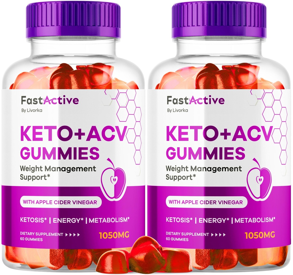 (2 Pack) Fast Active Keto ACV Gummies, Fast Active Keto Gummies 1050MG, FastActive Apple Cider Gummies, Fast Active Keto Gummy Advanced Formula, FastActive Keto ACV Gummies, 120 Gummies gedurende 2 maanden