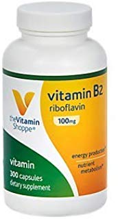 The Vitamin Shoppe Vitamin B2 (Riboflavine) 100mg - Energy Production & Nutriënt Metabolisme Support Supplement, Essentiële B Vitamine - Eenmaal daags Glutenvrij (300 Capsules)