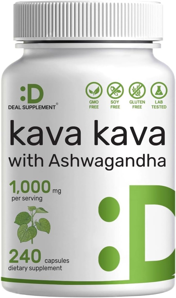 Deal Supplement Kava Kava Supplement 750mg Per Serving, 240 Capsules, 4 Maanden Supply 