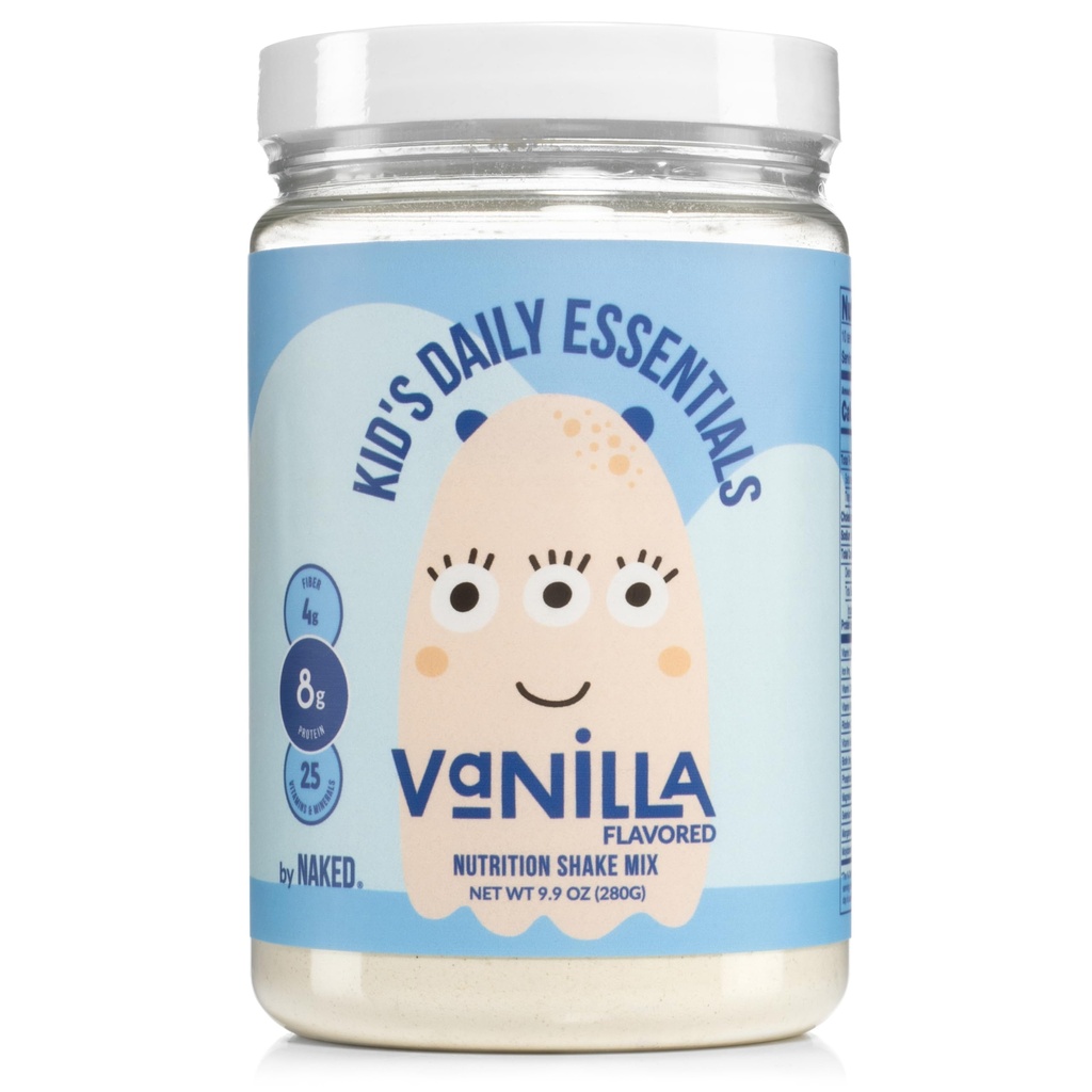 Naakte Vanille Kinderen Dagelijkse Essentials, Kinderen Proteïne Shake gemaakt met biologische melk, 6 biologische groenten, 25 vitaminen en mineralen, Geen kunstmatige zoetstoffen, smaken, kleuren of conserveringsmiddelen