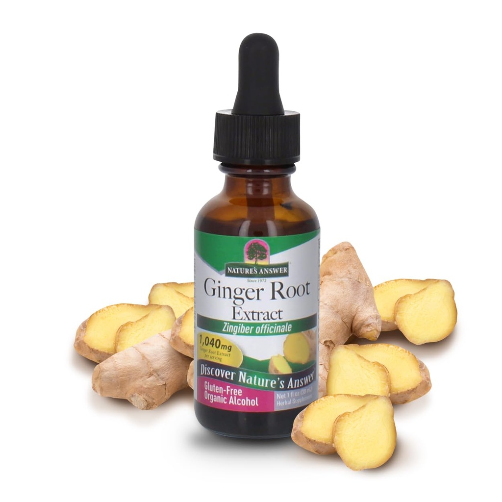 Nature's Answer Ginger Root with Organic Alcohol, 1-Fluid Ounce