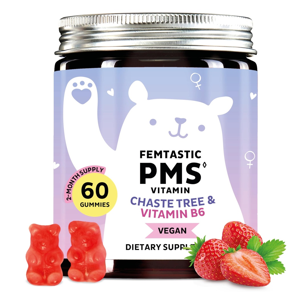 Bears with Benefits PMS Support Gummies with Vitamin B6 & Lemon Balm | With botanical extracts to support hormonal balance and help you feel more like yourself throughout your cycle.