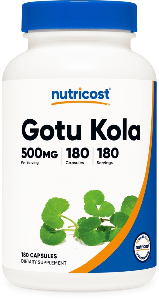 Nutricost Gotu Kola 500 MG, 180 Capsules - Vegetarische Capsules, Glutenvrij, Niet-GMO