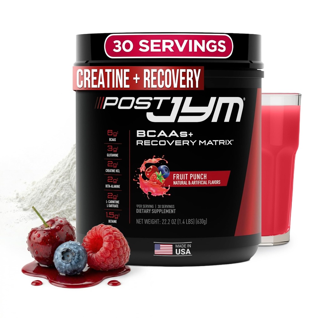 Post JYM Active Matrix - Post-workout met BCAA's, Glutamine, Creatine HCL, Beta-Alanine en meer JYM Supplement Science Fruit Punch, 30 porties